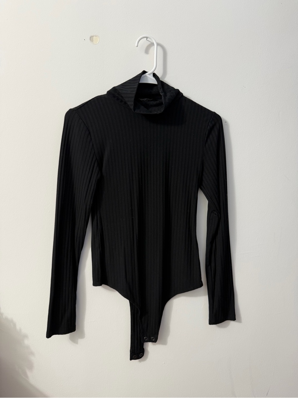 Banana Republic Black Ribbed Mock Neck Bodysuit